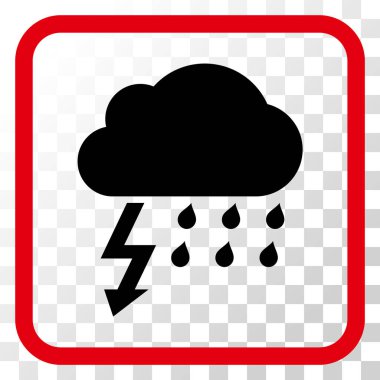 Fırtına vektör simgesi bir çerçeve içinde