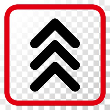 Vektör simgesi bir çerçeve içinde yukarı çift ok ucu