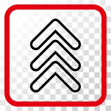 İşaretçi yukarı vektör simgesi bir çerçeve içinde üçlü