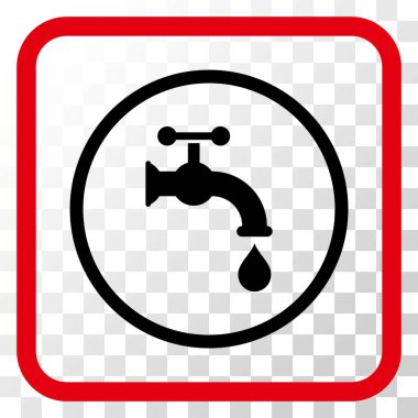 Su dokunun vektör simgesi bir çerçeve içinde