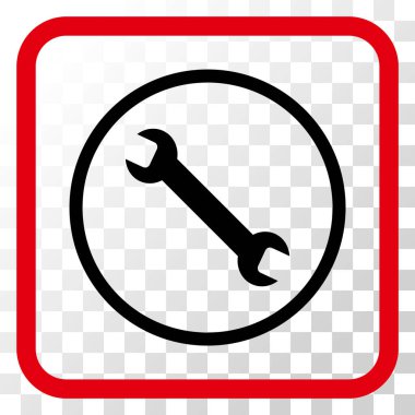 İngiliz anahtarı vektör simgesi bir çerçeve içinde