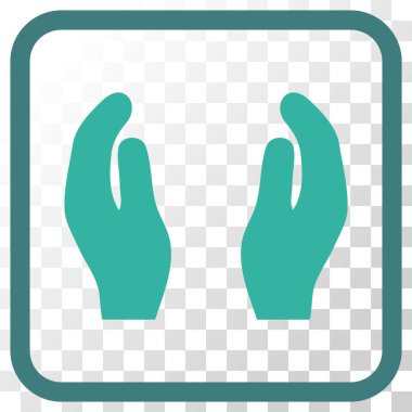 Alkış eller vektör simgesi bir çerçeve içinde