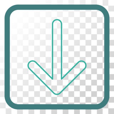 Vektör simgesi bir çerçeve içinde aşağı ok