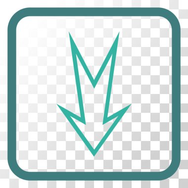 Vektör simgesi bir çerçeve içinde aşağı ok