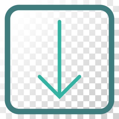 Vektör simgesi bir çerçeve içinde aşağı ok