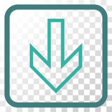 Vektör simgesi bir çerçeve içinde aşağı ok