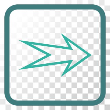 Ok sağ vektör simgesi bir çerçeve içinde