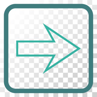 Ok sağ vektör simgesi bir çerçeve içinde