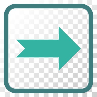 Ok sağ vektör simgesi bir çerçeve içinde