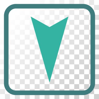 Vektör simgesi bir çerçeve içinde aşağı ok ucu