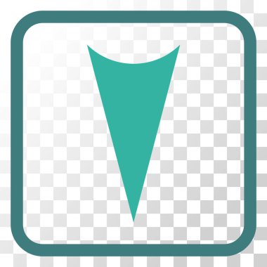 Vektör simgesi bir çerçeve içinde aşağı ok ucu