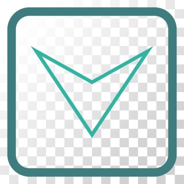 Vektör simgesi bir çerçeve içinde aşağı ok ucu