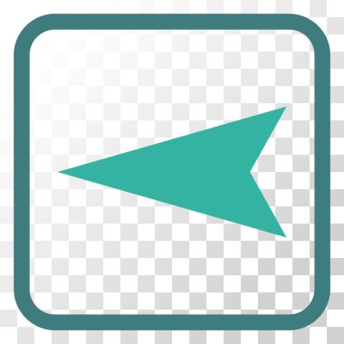 Ok ucu sol vektör simgesi bir çerçeve içinde