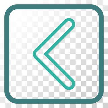 Ok ucu sol vektör simgesi bir çerçeve içinde