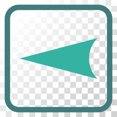 Ok ucu sol vektör simgesi bir çerçeve içinde