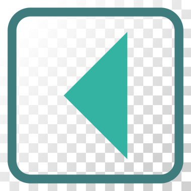 Ok ucu sol vektör simgesi bir çerçeve içinde