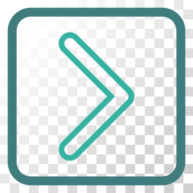 Ok ucu doğru vektör simgesi bir çerçeve içinde