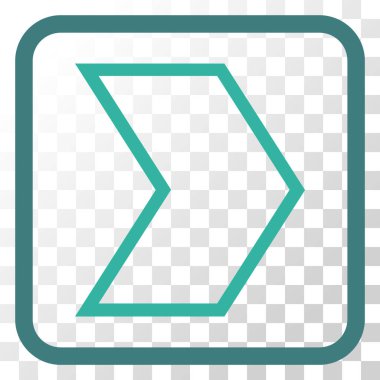 Ok ucu doğru vektör simgesi bir çerçeve içinde