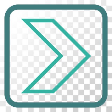 Ok ucu doğru vektör simgesi bir çerçeve içinde