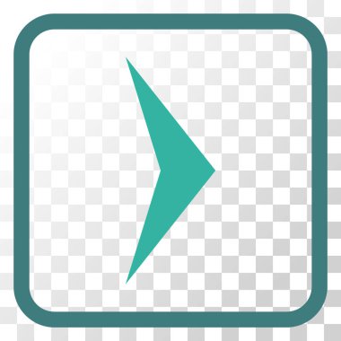 Ok ucu doğru vektör simgesi bir çerçeve içinde