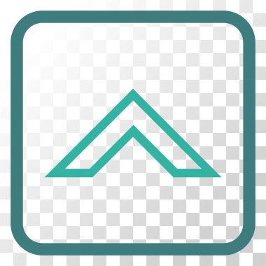 Vektör simgesi bir çerçeve içinde yukarı ok ucu