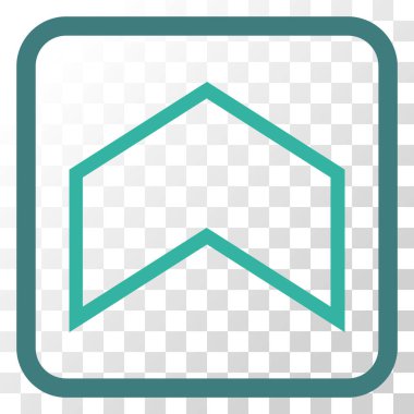 Vektör simgesi bir çerçeve içinde yukarı ok ucu