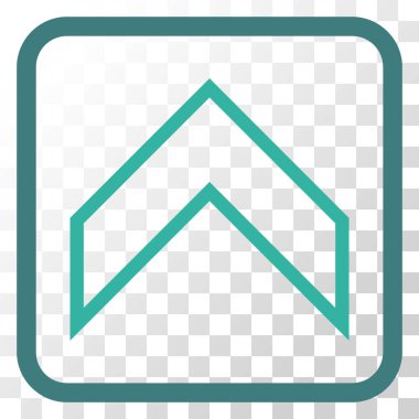 Vektör simgesi bir çerçeve içinde yukarı ok ucu