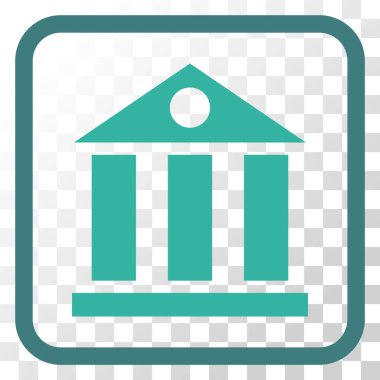 Banka Binası vektör simgesi bir çerçeve içinde