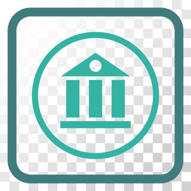 Banka Binası vektör simgesi bir çerçeve içinde