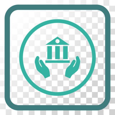 Banka hizmet vektör simgesi bir çerçeve içinde