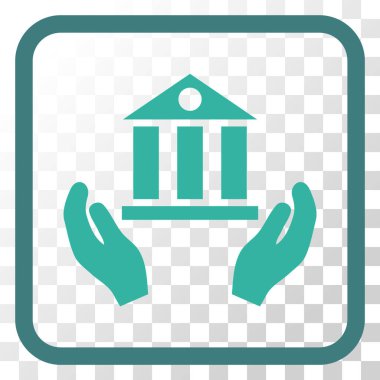 Banka hizmet vektör simgesi bir çerçeve içinde