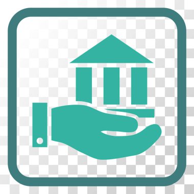 Banka hizmet vektör simgesi bir çerçeve içinde