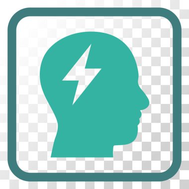 Beyin fırtınası vektör simgesi bir çerçeve içinde