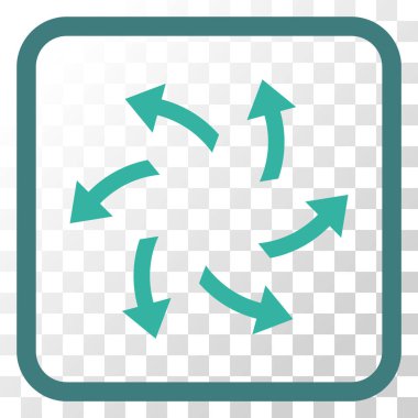 Santrifüj oklar bir çerçeve içinde simge vektör