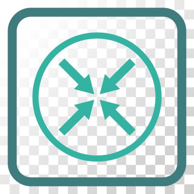 Merkezi oklar bir çerçeve içinde simge vektör