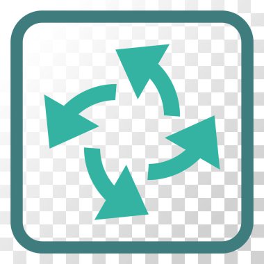 Santrifüj oklar bir çerçeve içinde simge vektör