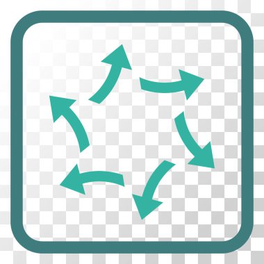 Santrifüj oklar bir çerçeve içinde simge vektör