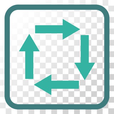 Dolaşım oklar bir çerçeve içinde simge vektör