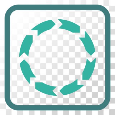 Dolaşım vektör simgesi bir çerçeve içinde