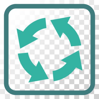 Dolaşım vektör simgesi bir çerçeve içinde