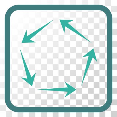 Dolaşım vektör simgesi bir çerçeve içinde