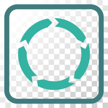 Dolaşım vektör simgesi bir çerçeve içinde