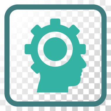 Cyborg dişli vektör simgesi bir çerçeve içinde