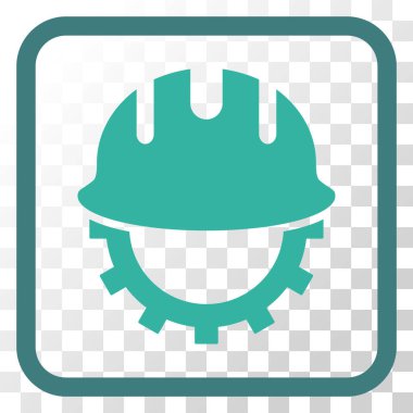 Geliştirme işçisi vektör simgesi bir çerçeve içinde