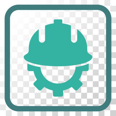 Geliştirme kask vektör simgesi bir çerçeve içinde