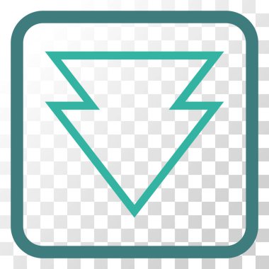 Vektör simgesi bir çerçeve içinde aşağı yön