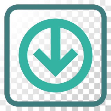 Vektör simgesi bir çerçeve içinde aşağı yön