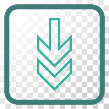 Vektör simgesi bir çerçeve içinde aşağı yön