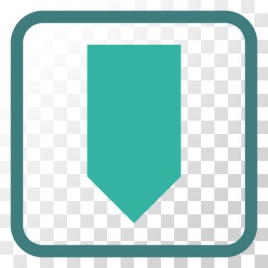 Vektör simgesi bir çerçeve içinde aşağı yön