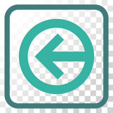 Yön sol vektör simgesi bir çerçeve içinde